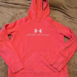 Pink under armour hoodie jacket medium